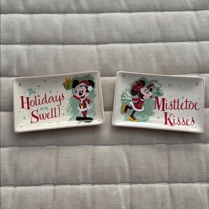 Holiday Mickey and Minnie Rectangular Jewlery Trays New ✨ set of 2 ✨
